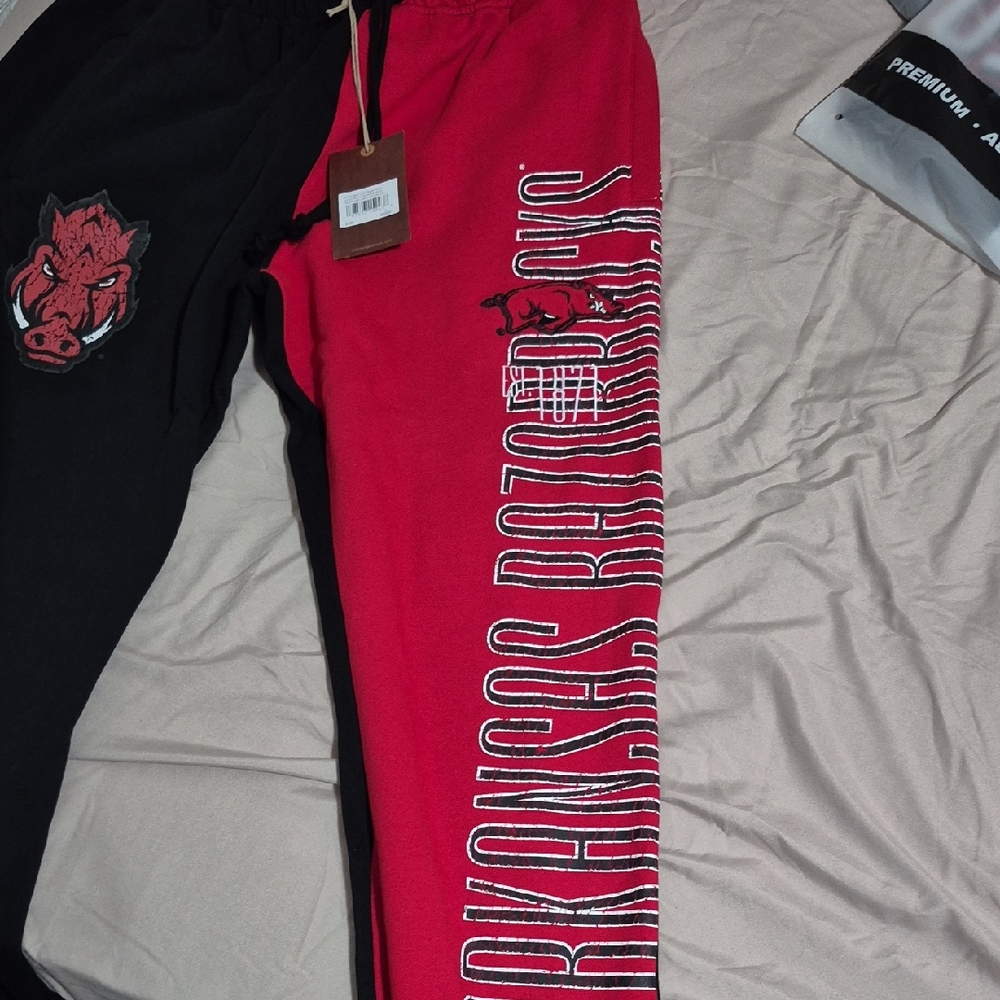 Mitchell & Ness Red and Black Arkansas Razorbacks Sweatpants